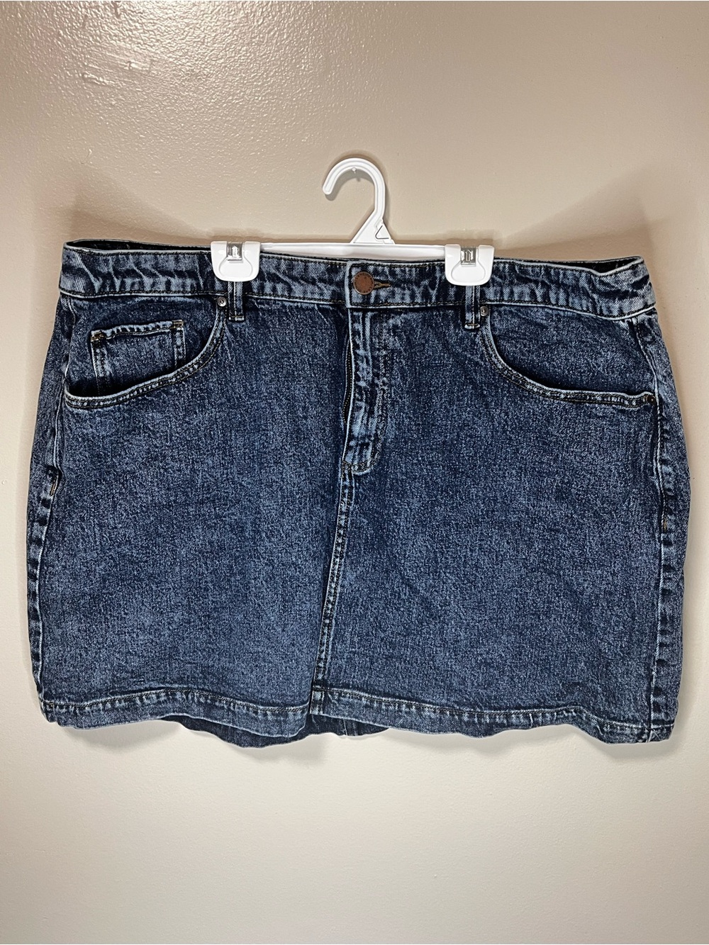 Lane Bryant Denim Jean Mini Skirt Dark Blue Wash Size US 22
